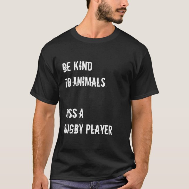 T-shirt Embrassez un joueur de rugby (Devant)