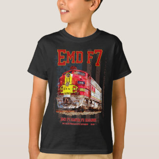 T-shirt EMD F7 Santa Fe Warbonnet with American Flag.