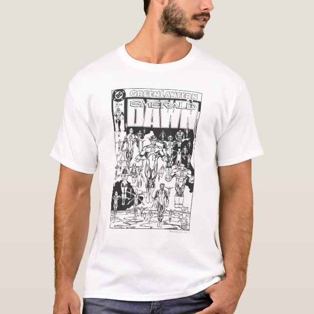 T-shirt Emerald Dawn, noir et blanc (Devant)