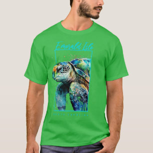 T-shirt Emerald Isle Caroline du Nord Aquarelle Tortue de 