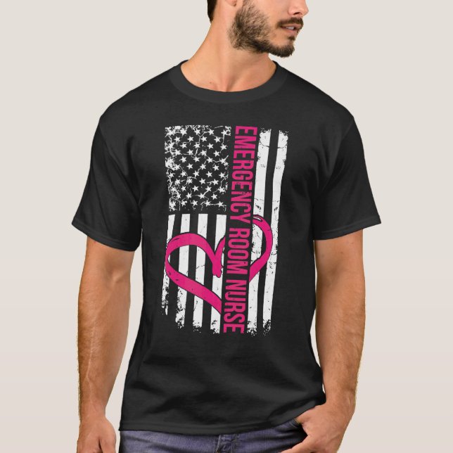 T-shirt Emergency Room Nurse Flag Nurses Graduation Apprec (Devant)