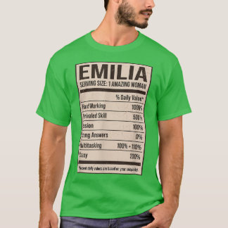 T-shirt Emilia Nutrition Facts Nom Pseudo Alias Titre F