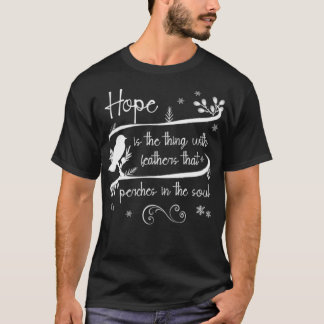 T-shirt Emily Dickinson L'espoir est la chose avec des plu