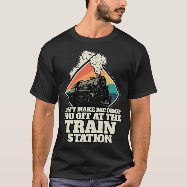 T-shirt Emmenez-Le À La Gare Funny Train Yellows (Devant)