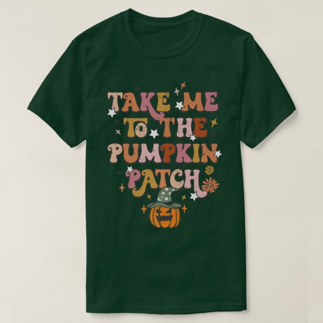 T-shirt Emmenez-Moi À La Ferme De Patch Citrouille Bonjour (Design devant)