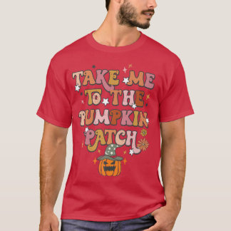 T-shirt Emmenez-Moi À La Ferme De Patch Citrouille Bonjour