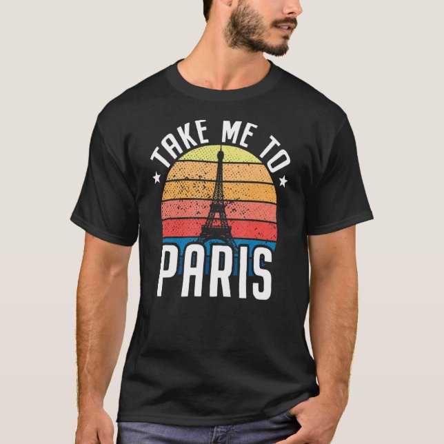 T-shirt Emmenez-Moi À Paris Heartbeat Tour Eiffel France I (Devant)