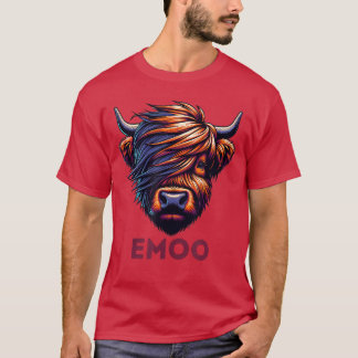 T-shirt Emo Cow Cute Scottish Highland Emoo Grunge Men Wom