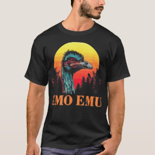 T-shirt Emo Emu Drôle Vintage Emu Courir Un Jeu D'Oiseaux