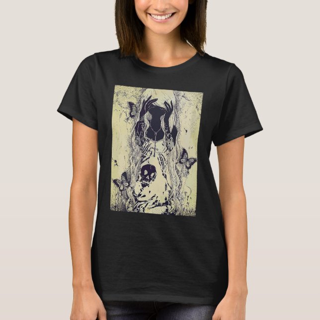 T-shirt Emo punk graphic  womens summer graphic skull butt (Devant)