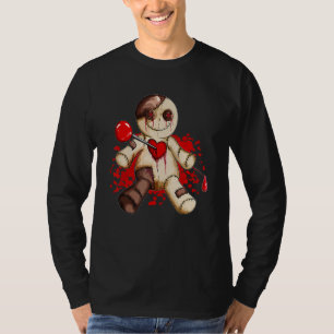T-shirt Emo Voodoo Horreur Poupée Effrayant Coeur d'aiguil