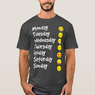 T-shirt Emoji Aimez Votre Émoticon 7 Jours Par Semaine Bla