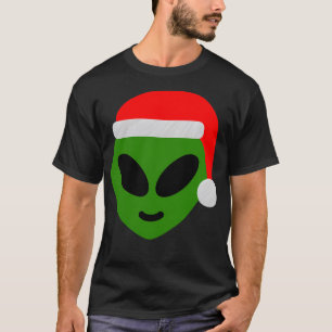 T-shirt Emoji, Alien de Père Noël verte