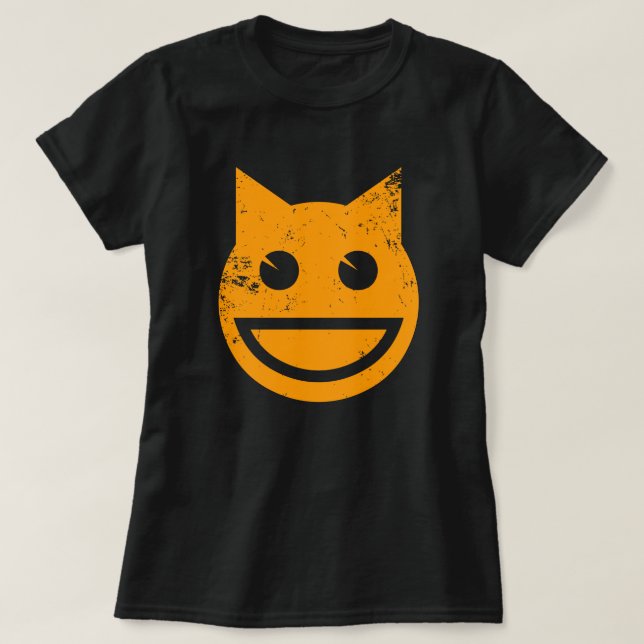 T-shirt Emoji Chat Grunge Souriant (Design devant)
