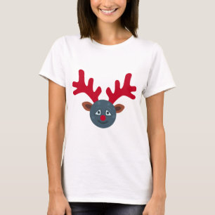 T-shirt emoji de lune de rennes de noël