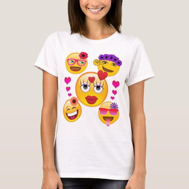 T-shirt Emoji mignon fait face pour des enfants et des (Devant)