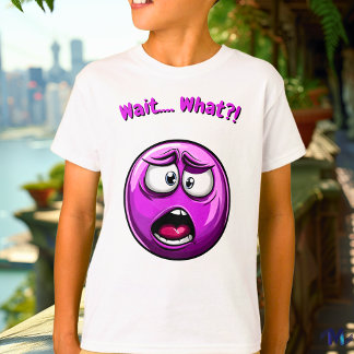T-shirt Emoji violet choqué - Design amusant et expressif