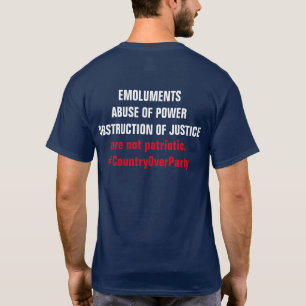 T-shirt Emoluments Obstruction Pays sur Parti