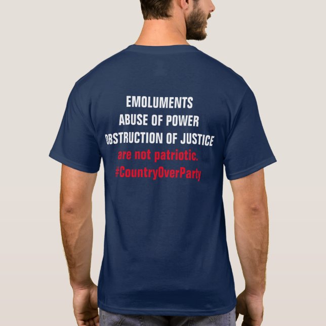 T-shirt Emoluments Obstruction Pays sur Parti (Dos)