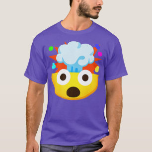 T-shirt Emoticon visage choqué avec tête éclatante Premium
