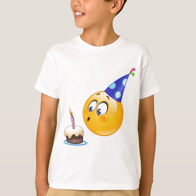 T-shirt émoticône anniversaire (Devant)