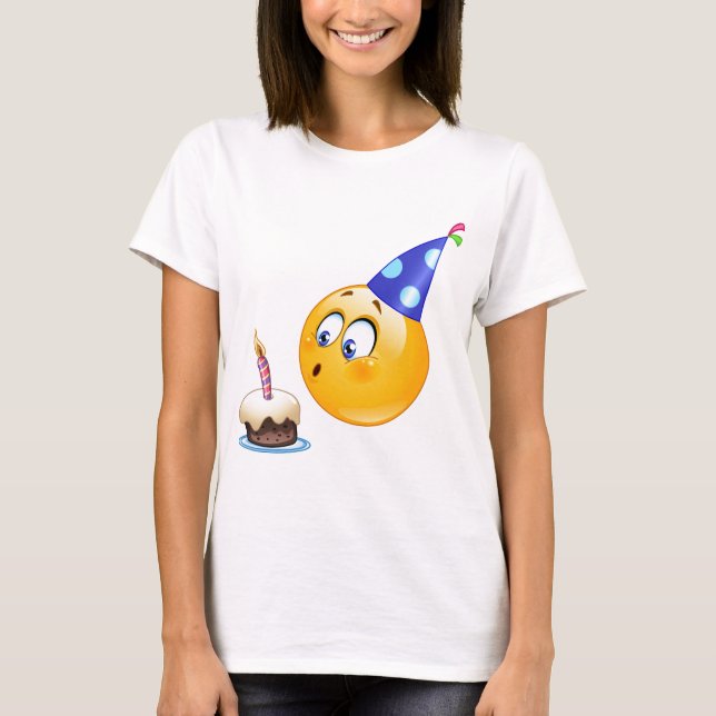 T-shirt émoticône anniversaire (Devant)