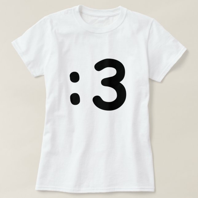 T-shirt Émoticône face chat : 3 (Design devant)