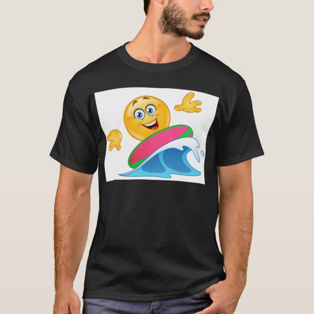 T-shirt émoticône surf (Devant)