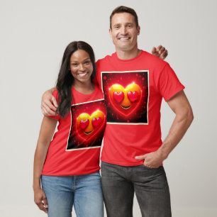 T-shirt Émotion Yeux de Cœur Lumineux