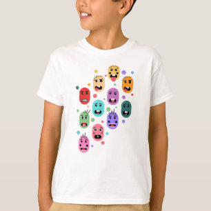 T-shirt Émotions Visages colorés