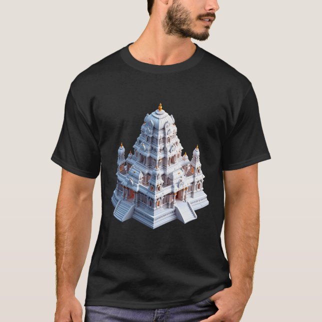 T-shirt emple Majesty – Symmetrical South Indian Shrine in (Devant)