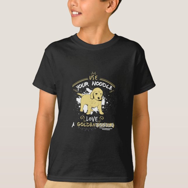 T-shirt Employez votre nouille, aimez un Goldendoodle (Devant)