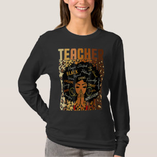 T-shirt Empreinte de léopard Black Smart Enseignant Afro L