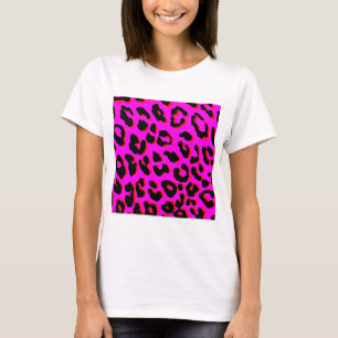T-shirt Empreinte de léopard rose