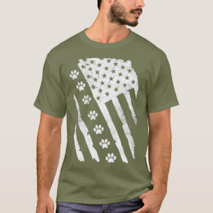 T-shirt Empreinte de patte américain avec pattes de chienV