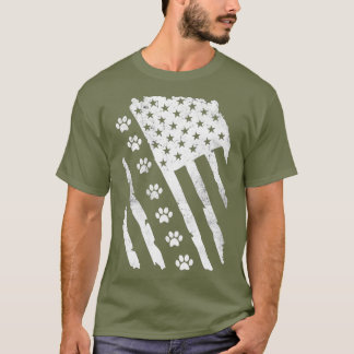 T-shirt Empreinte de patte américain avec pattes de chienV