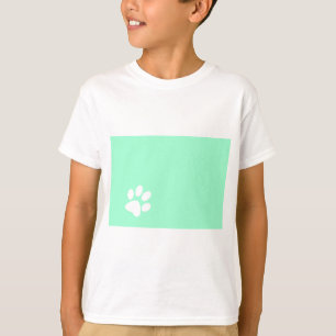 T-shirt empreinte de patte bleu vert sarcelle néon brillan
