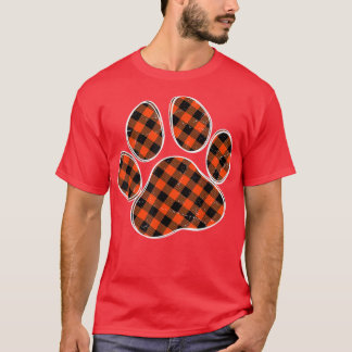 T-shirt Empreinte de patte de chien de bison noir et orang