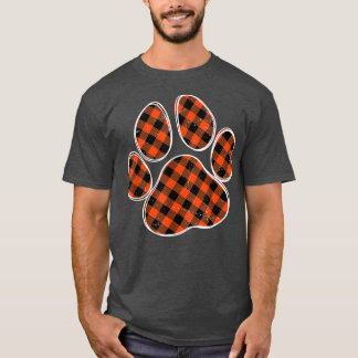 T-shirt Empreinte de patte de chien de bison noir et orang