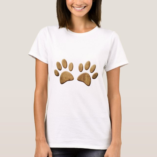 T-shirt Empreinte de patte de chien de bois (Devant)