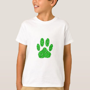 T-shirt Empreinte de patte de chien de feuillage vert