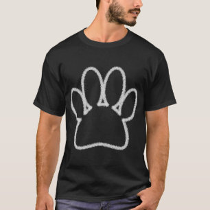 T-shirt Empreinte de patte de chien de ligne Chalk blanc