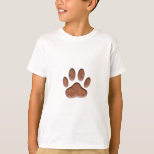 T-shirt Empreinte de patte de chien de Texture en cuir