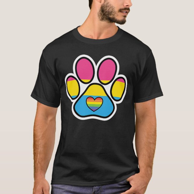T-shirt Empreinte de patte de chien transexuel LGBTQ Pan P (Devant)