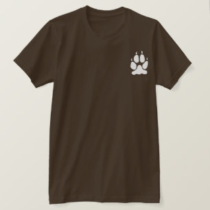 T-shirt Empreinte de patte de loup blanc Silhouette