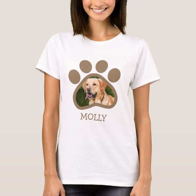 T-shirt Empreinte de patte de photo de chien (Devant)