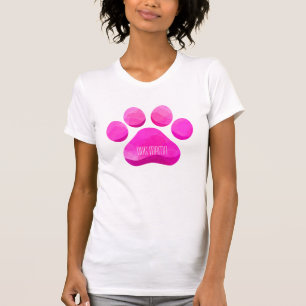 T-shirt Empreinte de patte Pink DOG MAMA Pet Lover Amusant
