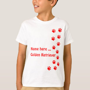 T-shirt Empreinte de patte rouge - ajoutez votre propre no