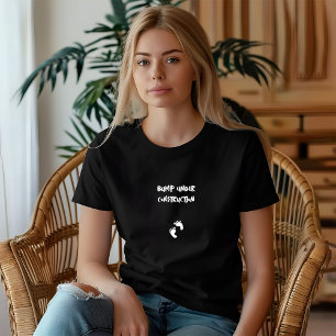 T-shirt Empreinte digitale de grossesse humoristique noir 