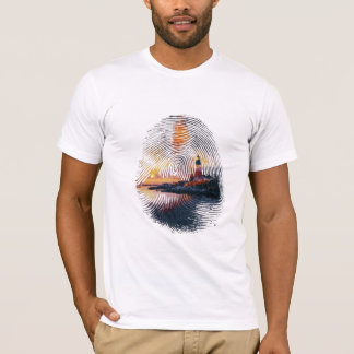 T-shirt Empreinte digitale de l'art côtier de la nature